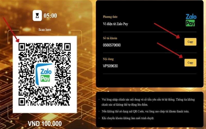 Quét mã QR trong ứng dụng ZaloPay