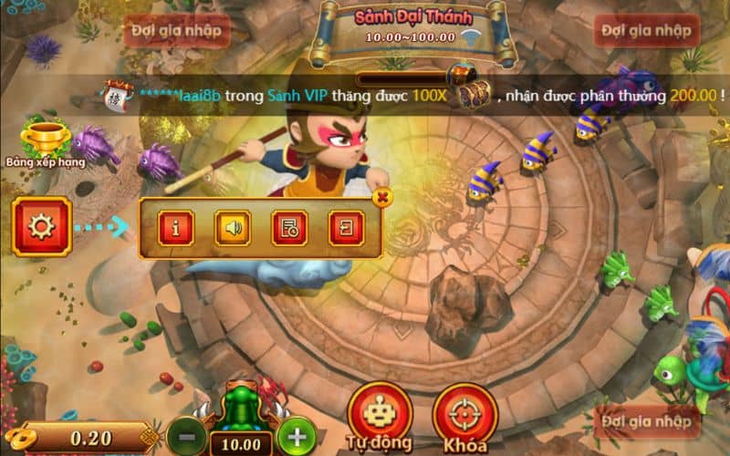 Các tính năng giao diện game Đại Thánh Bắn Cá